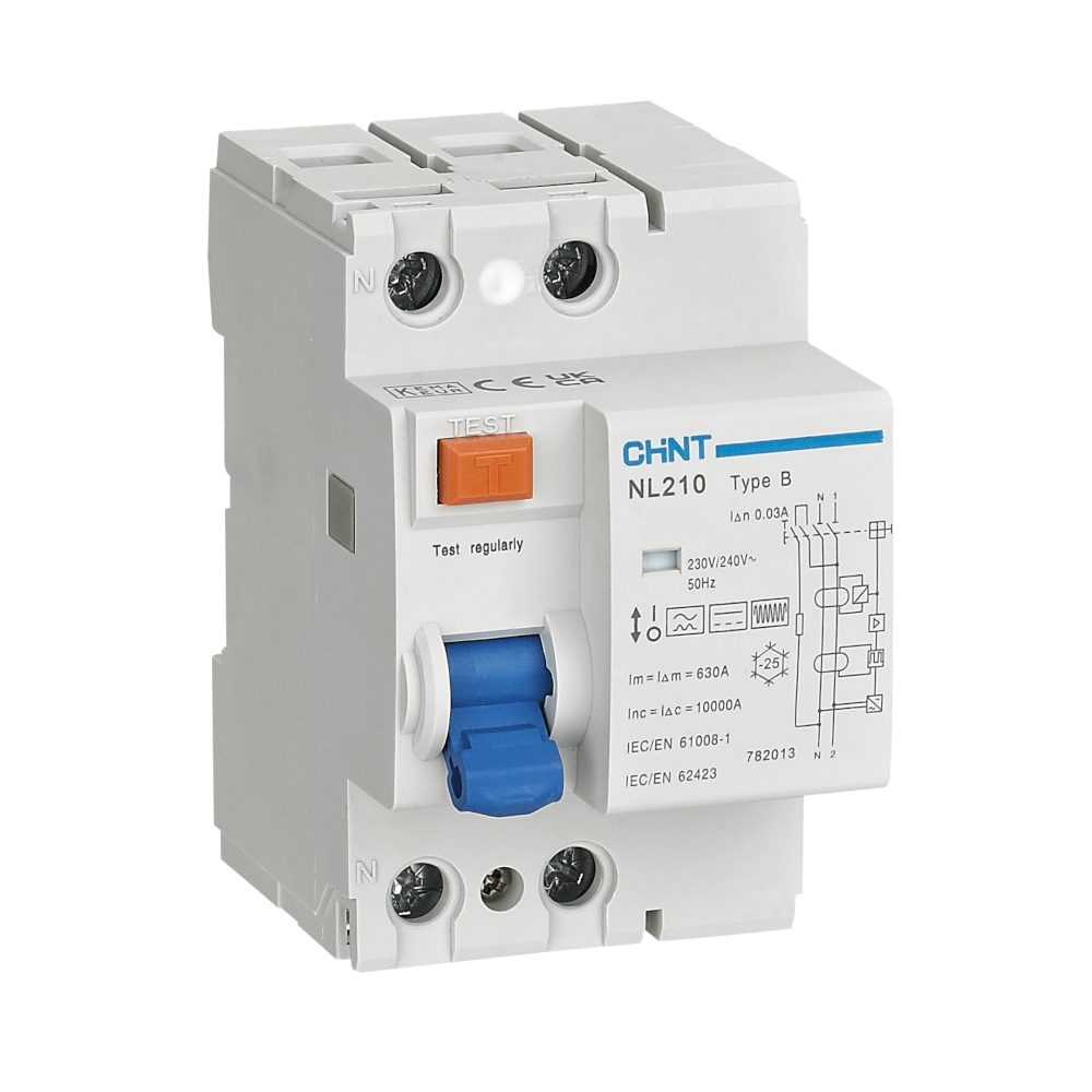 เบรคเกอร์กันดูด 40 แอมป์ 1P+N 2 โพล 30MA 10KA CHINT RCCB NL210 TYPE B (FOR EV)_1